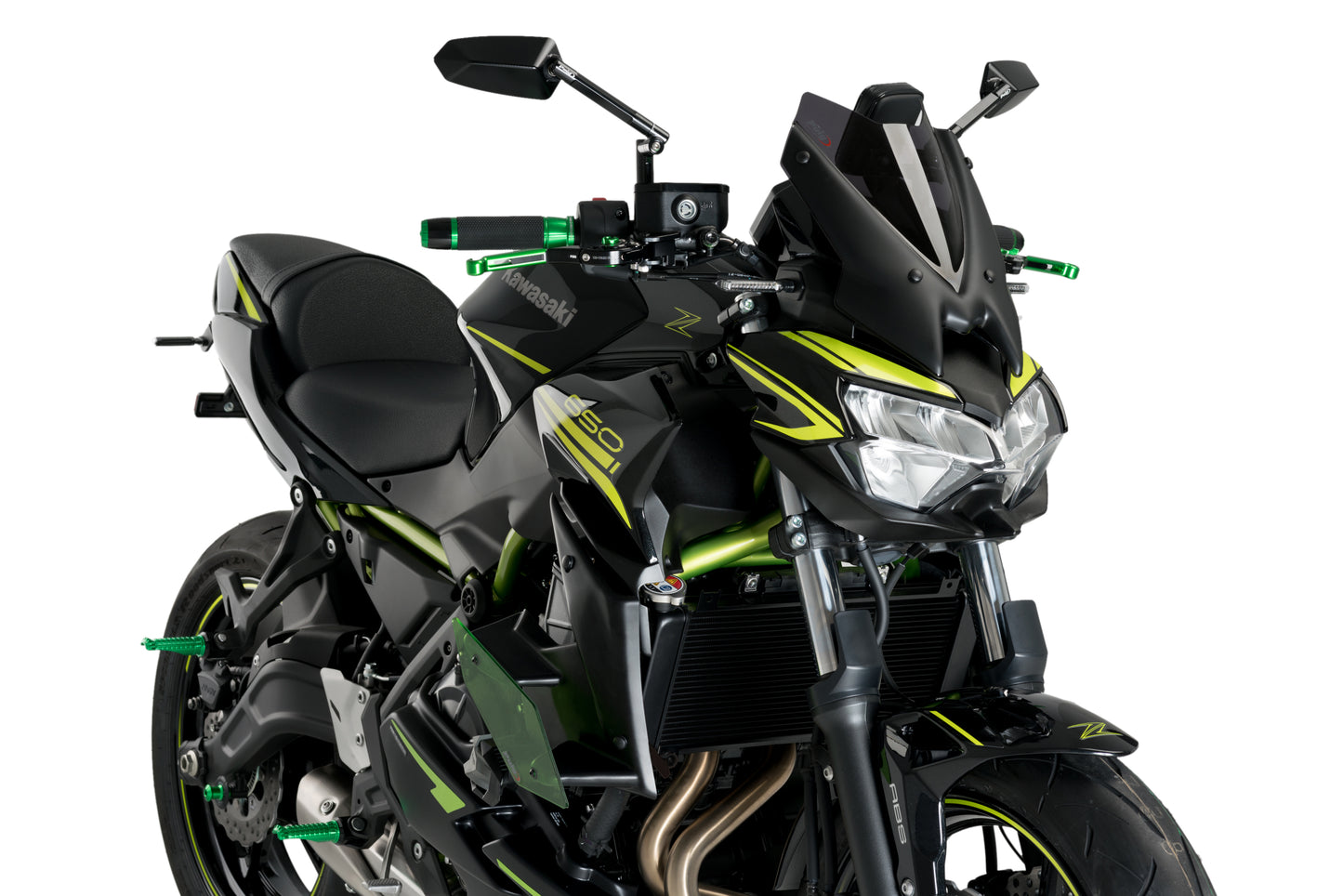 PUIG Downforce Naked Side Spoiler | mit ABE | grün | passend für Kawasaki Z650 - Modelle (2020-2024)