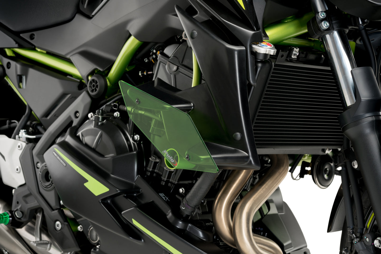 PUIG Downforce Naked Side Spoiler | mit ABE | grün | passend für Kawasaki Z650 - Modelle (2020-2024)
