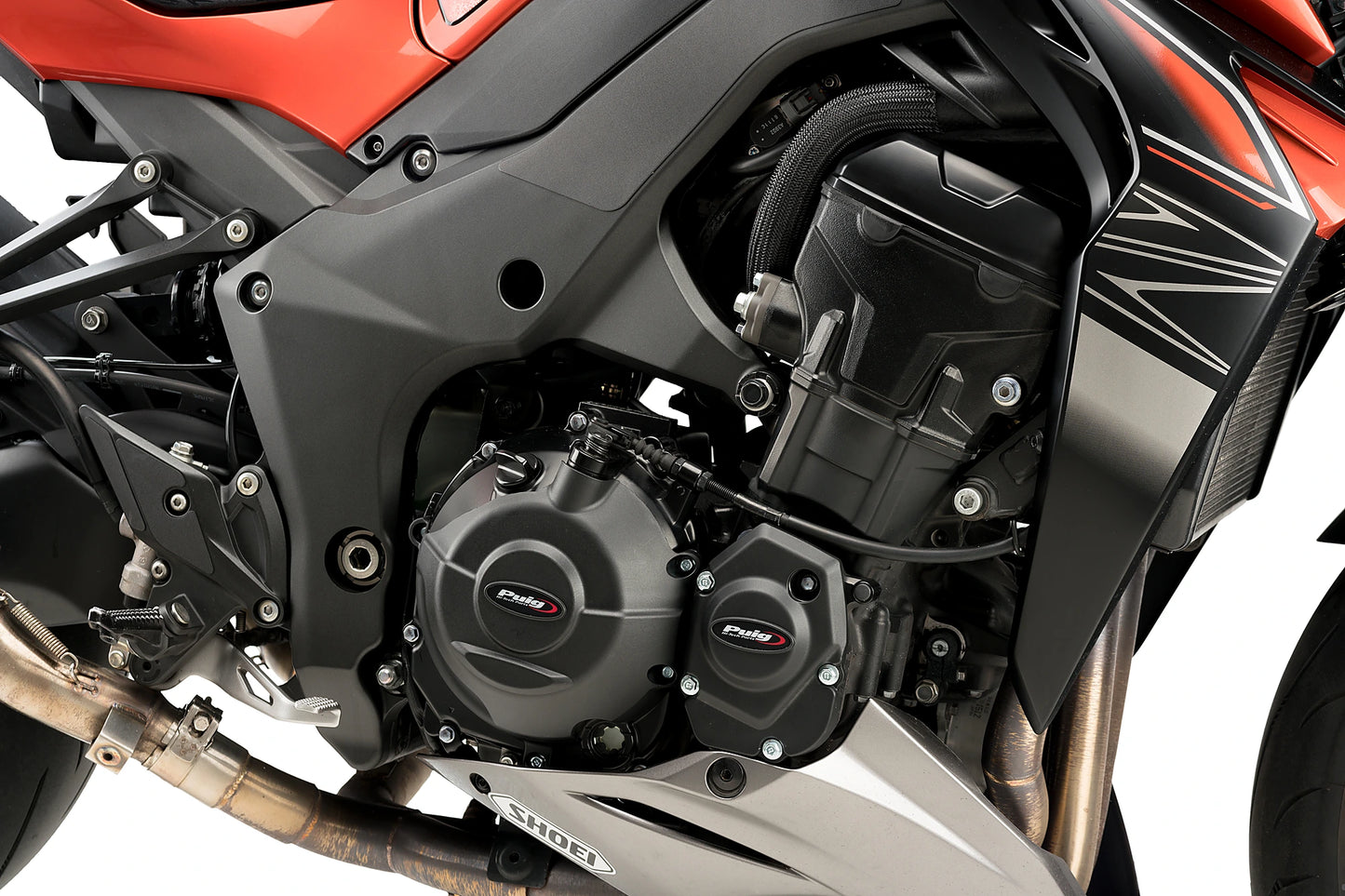 PUIG Motordeckelschoner | 3-teilig | schwarz | passend für Kawasaki Z1000 / SE - Modelle (2014-2020)