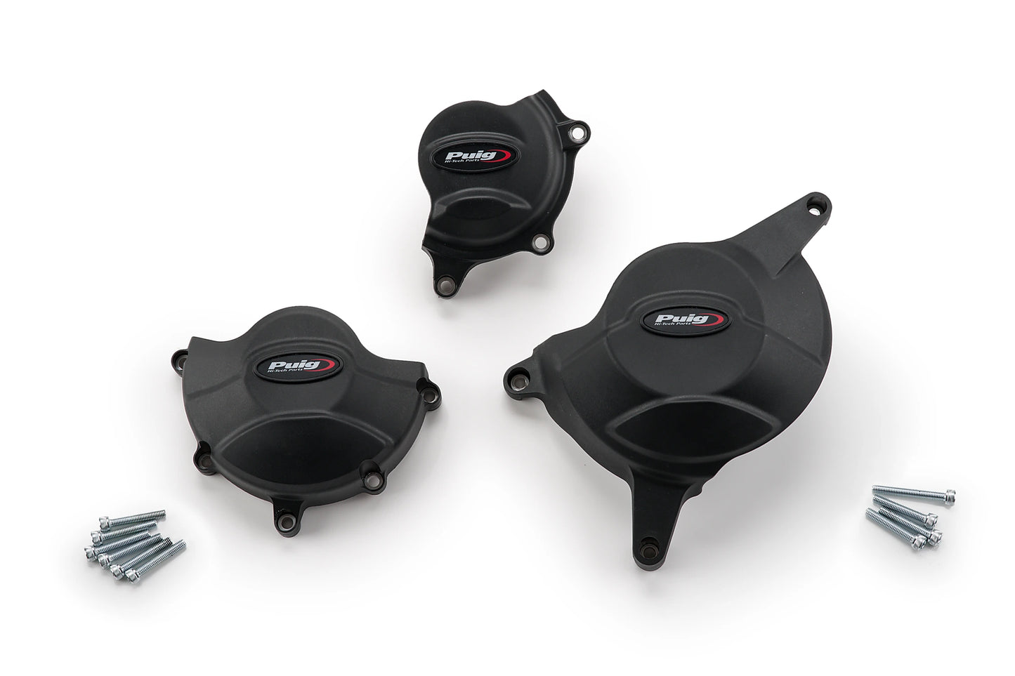 PUIG Motordeckelschoner | 3-teilig | schwarz | passend für Honda CB 650 R Neo Sports Cafe - Modelle (2019-2020)