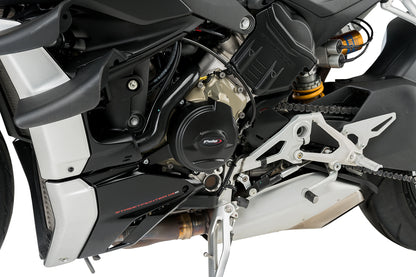PUIG Motordeckelschoner | 2-teilig | schwarz | passend für Ducati Streetfighter V4 / S - Modelle (2020-2022)