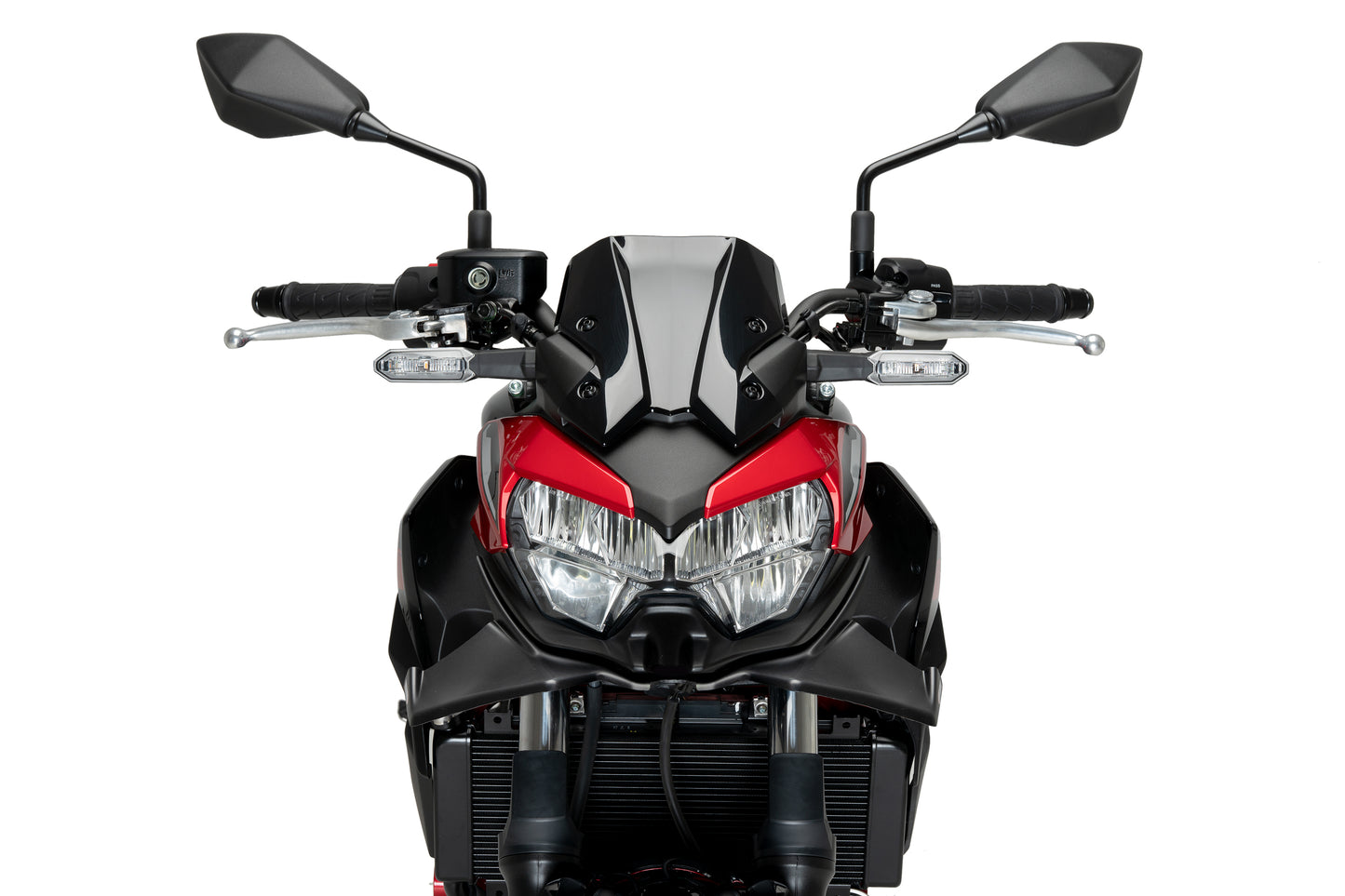 PUIG Downforce Naked Front Spoiler | mit ABE | matt-schwarz | passend für Kawasaki Z650 - Modelle (2021-2026)