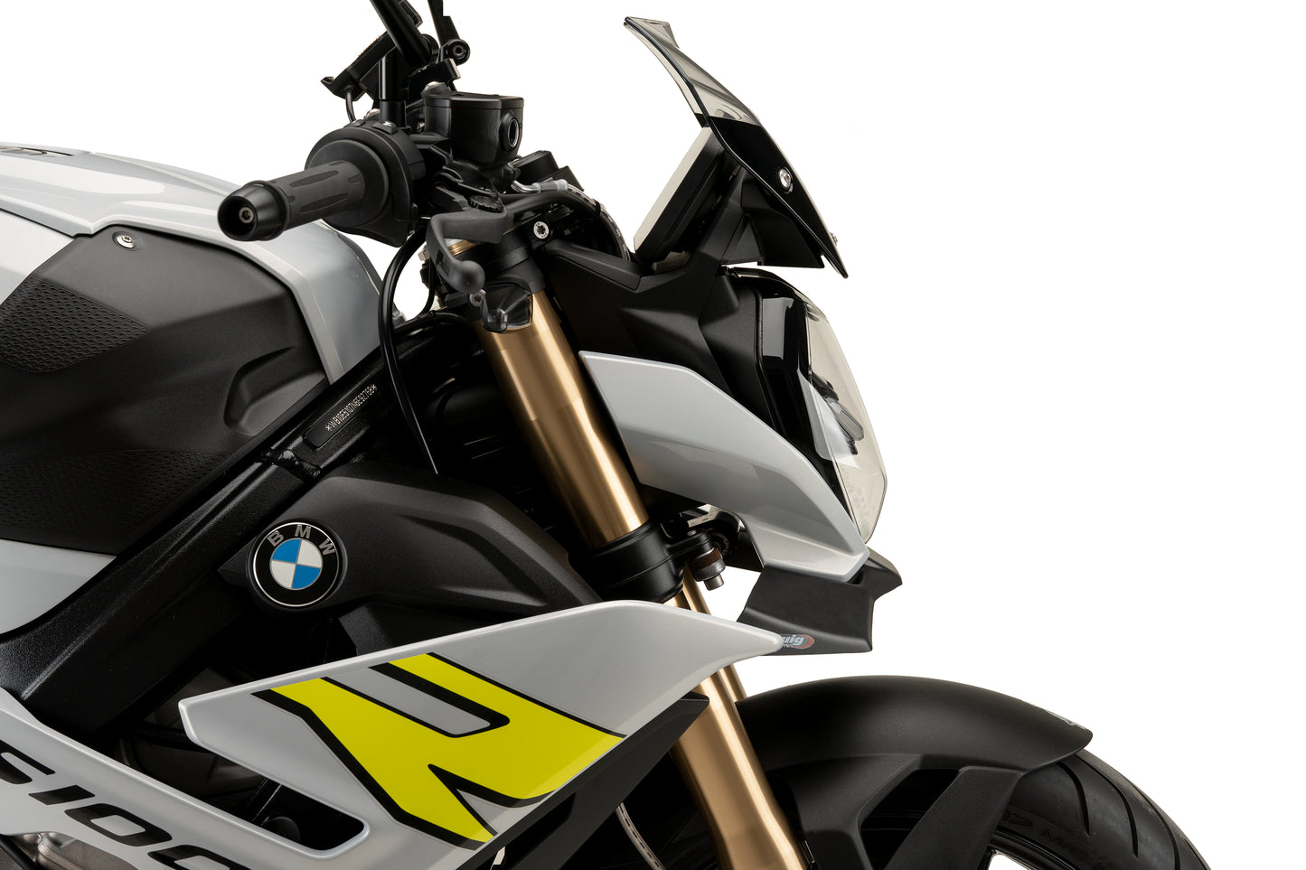 PUIG Downforce Naked Front Spoiler | mit ABE | matt-schwarz | passend für BMW M 1000 R & S 1000 R - Modelle (2021-2024)
