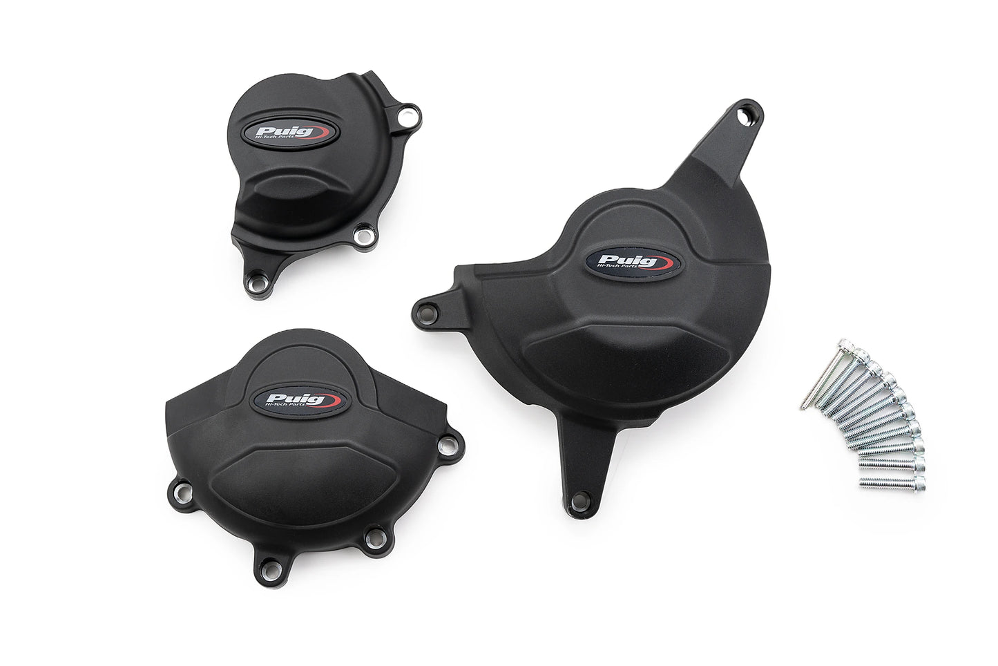 PUIG Motordeckelschoner | 3-teilig | schwarz | passend für Honda CB 650 R Neo Sports Cafe - Modelle (2021-2023)