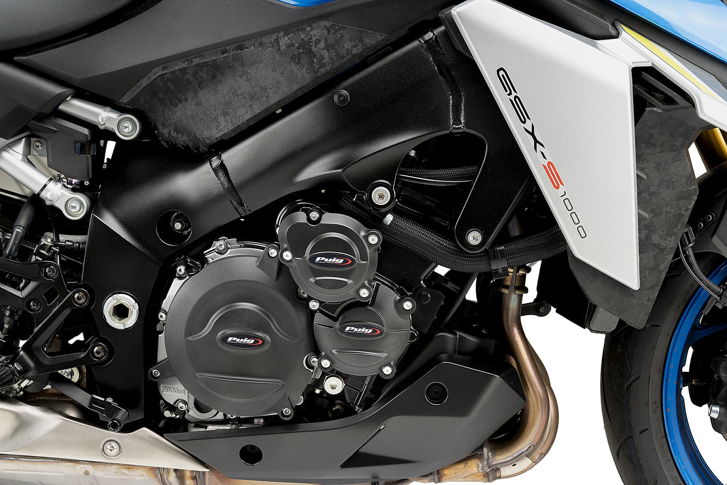 PUIG Motordeckelschoner | 4-teilig | schwarz | passend für Suzuki GSX-S 1000 GX Sport - Modelle (2024-2025)