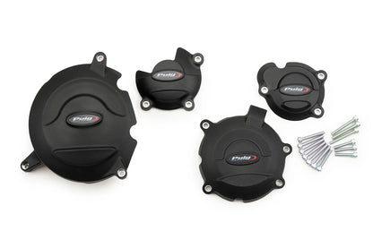 PUIG Motordeckelschoner | 4-teilig | schwarz | passend für Suzuki GSX-S 1000 GX Sport - Modelle (2024-2025)