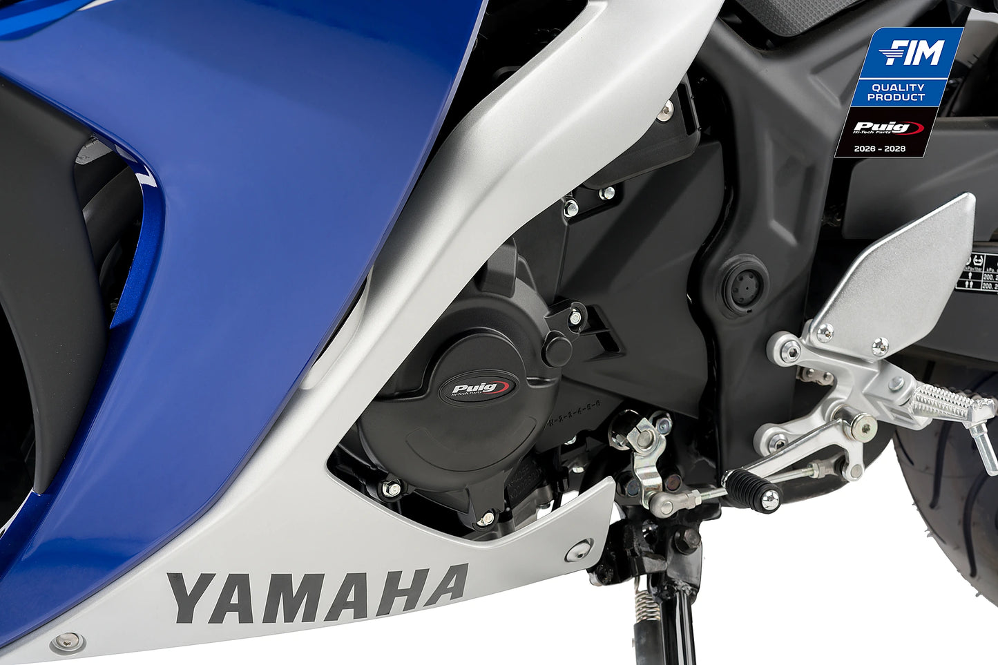 PUIG Motordeckelschoner | 3-teilig | schwarz | passend für Yamaha YZF-R 125 - Modelle (2016-2019)