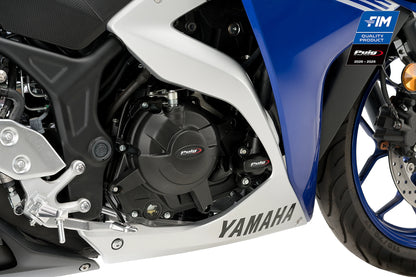 PUIG Motordeckelschoner | 3-teilig | schwarz | passend für Yamaha YZF-R 125 - Modelle (2016-2019)