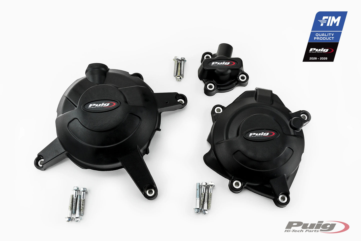 PUIG Motordeckelschoner | 3-teilig | schwarz | passend für Yamaha YZF-R 125 - Modelle (2016-2019)
