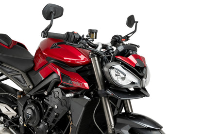 PUIG Downforce Naked Front Spoiler | mit ABE | matt-schwarz | passend für Triumph Street Triple 765 R / RS - Modelle (2023-2025)