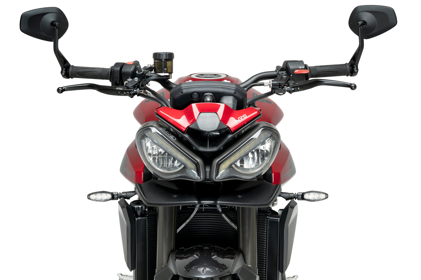 PUIG Downforce Naked Front Spoiler | mit ABE | matt-schwarz | passend für Triumph Speed Triple 1200 RS - Modelle (2021-2025)