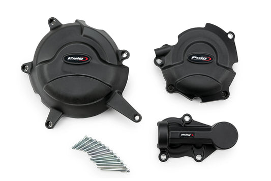 PUIG Motordeckelschoner | 3-teilig | schwarz | passend für Suzuki GSX-8S - Modelle (2023-2026)
