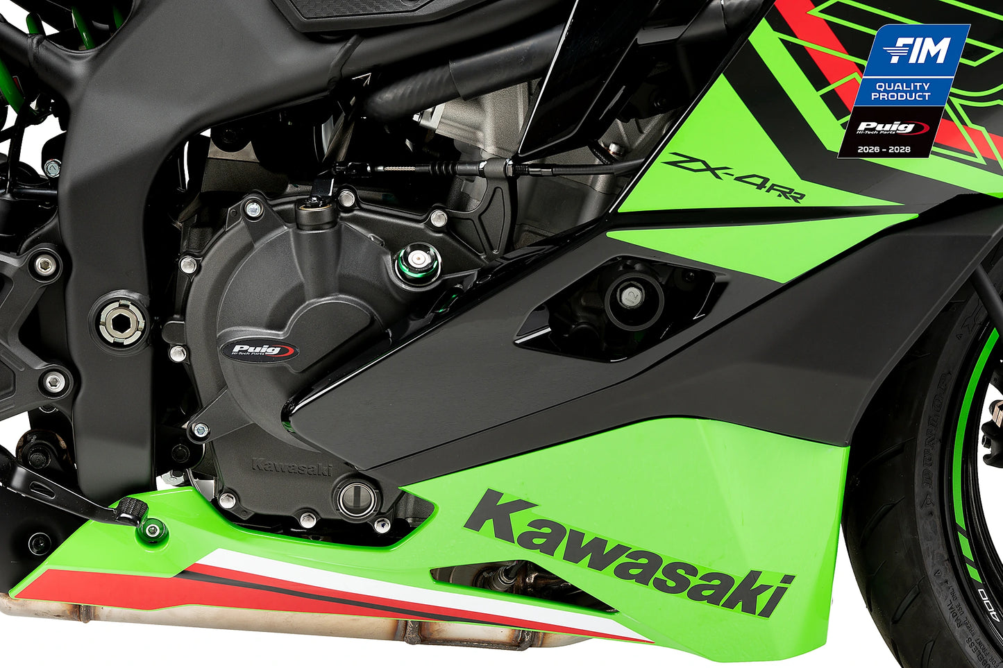 PUIG Motordeckelschoner | 2-teilig | schwarz | passend für Kawasaki Ninja ZX-4R / RR - Modelle (2023-2026)