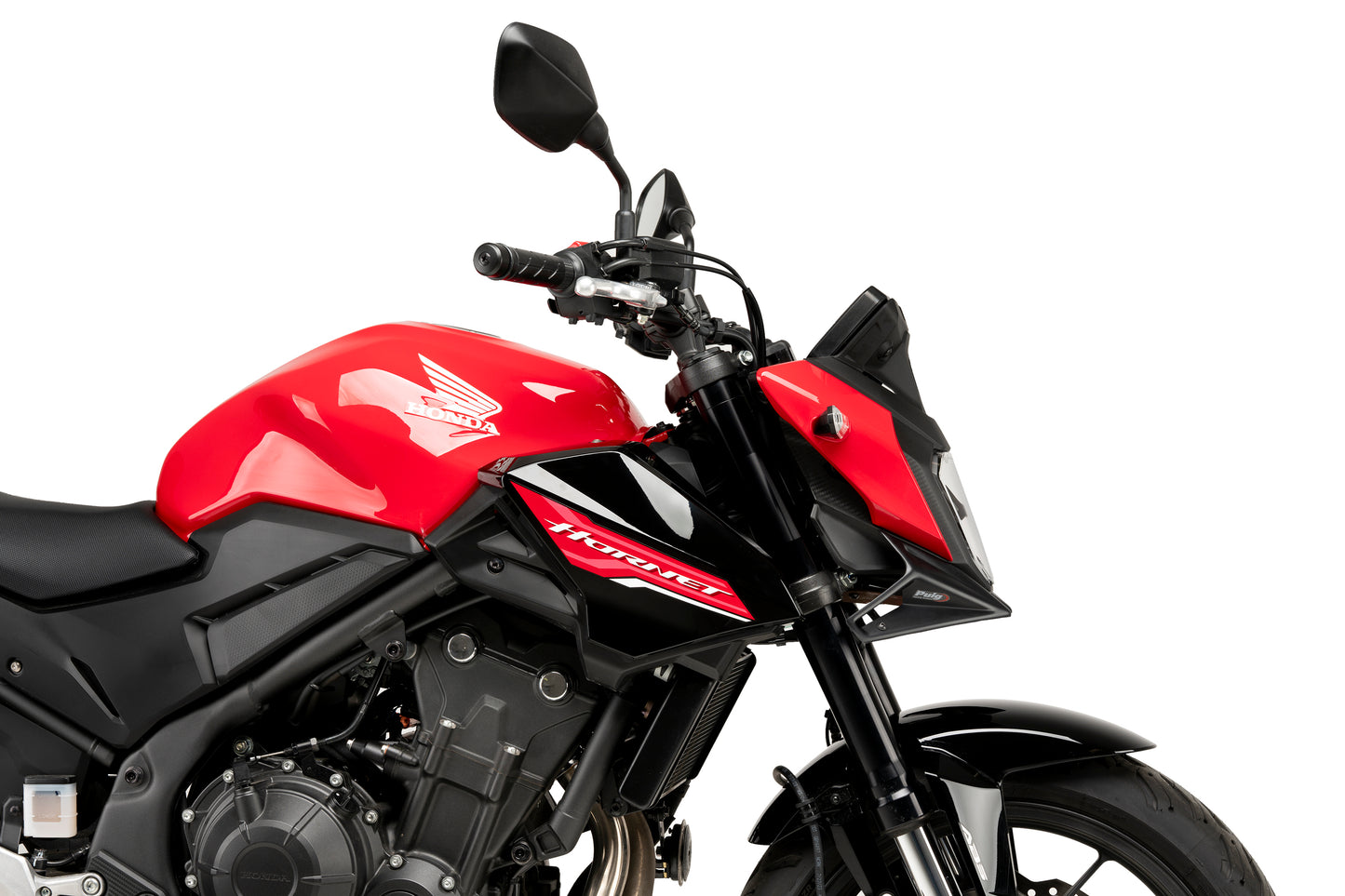 PUIG Downforce Naked Front Spoiler | mit ABE | matt-schwarz | passend für Honda CB 500 Hornet / E-CLUTCH - Modelle (2024-2026)