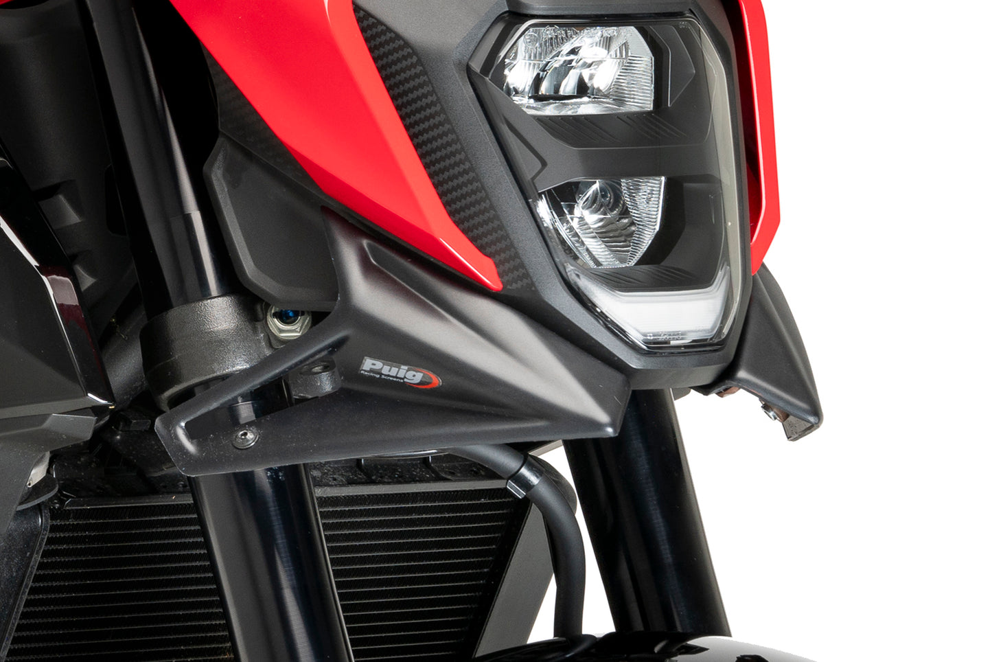 PUIG Downforce Naked Front Spoiler | mit ABE | matt-schwarz | passend für Honda CB 500 Hornet / E-CLUTCH - Modelle (2024-2026)