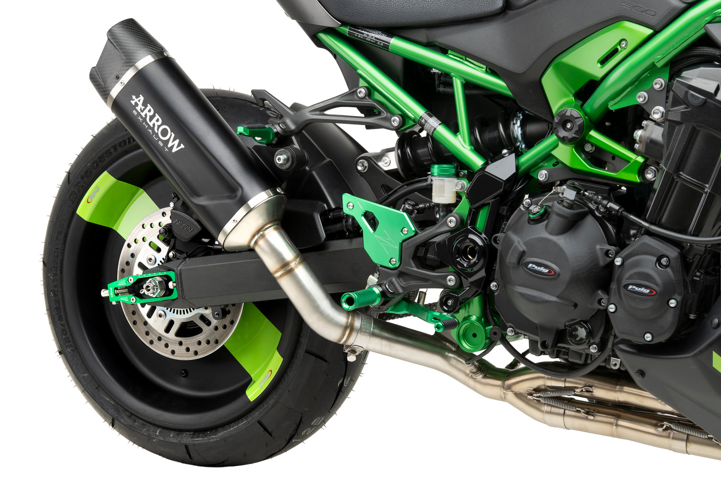 PUIG Bremsfusspedal | verstellbar | gruen | passend für Kawasaki Z900 / SE - Modelle (2025-2026)