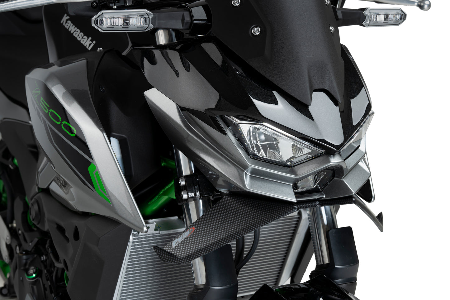 PUIG Downforce Naked Front Spoiler | mit ABE | carbon-look | passend für Kawasaki Z500 / SE - Modelle (2024-2026)