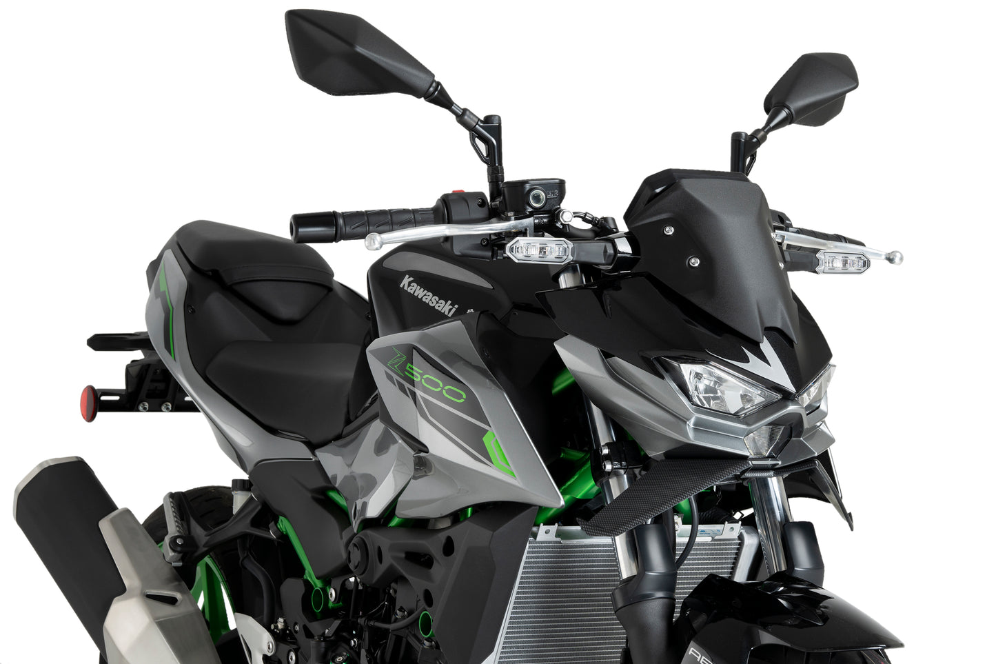 PUIG Downforce Naked Front Spoiler | mit ABE | carbon-look | passend für Kawasaki Z500 / SE - Modelle (2024-2026)