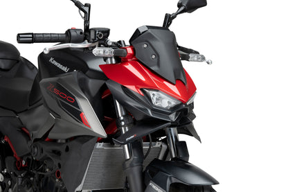 PUIG Downforce Naked Front Spoiler | mit ABE | matt-schwarz | passend für Kawasaki Z500 / SE - Modelle (2024-2026)