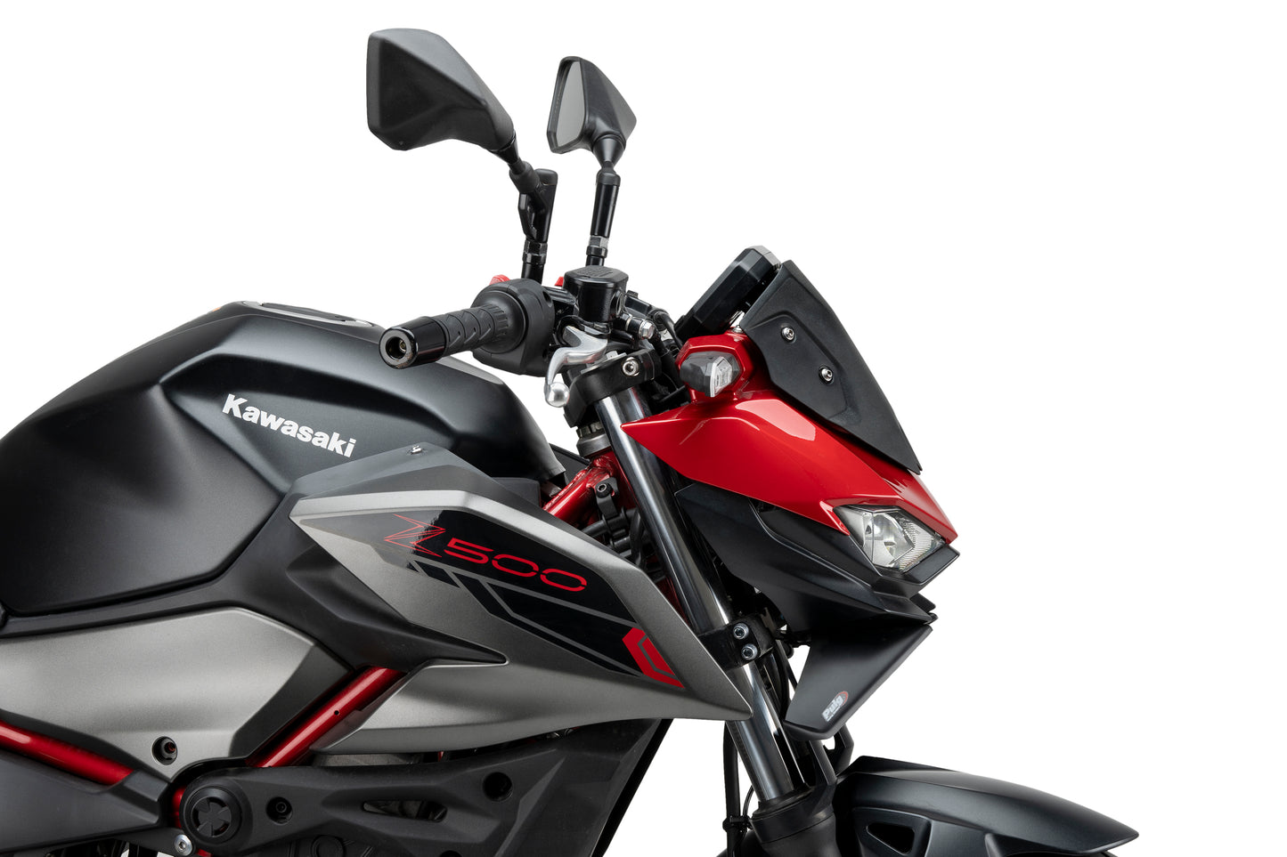 PUIG Downforce Naked Front Spoiler | mit ABE | matt-schwarz | passend für Kawasaki Z500 / SE - Modelle (2024-2026)