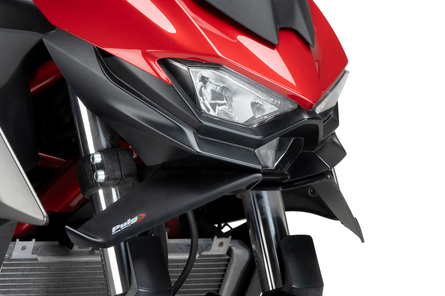 PUIG Downforce Naked Front Spoiler | mit ABE | matt-schwarz | passend für Kawasaki Z500 / SE - Modelle (2024-2026)