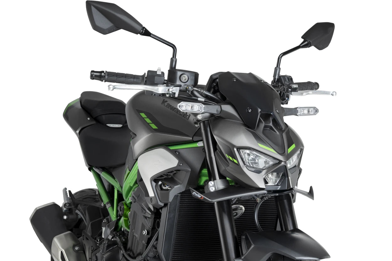 PUIG Downforce Naked Front Spoiler | ABE | schwarz | passend für Kawasaki Z900 / SE - Modelle (2025-2026)