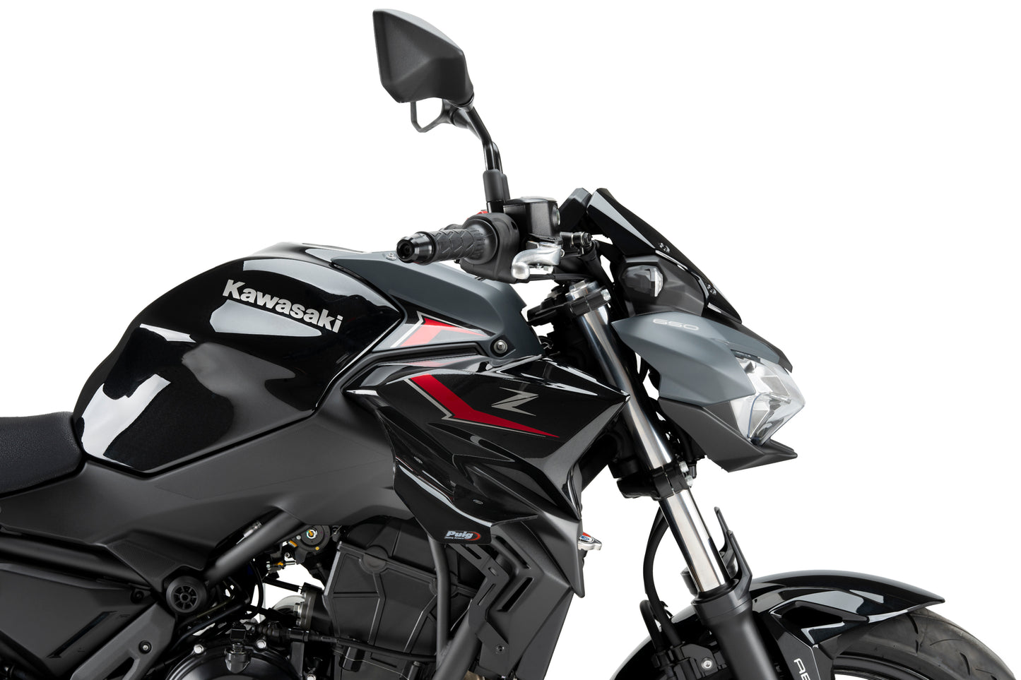 PUIG D12 Spoiler | mit ABE | schwarz | passend für Kawasaki Z650 - Modelle (2020-2026)