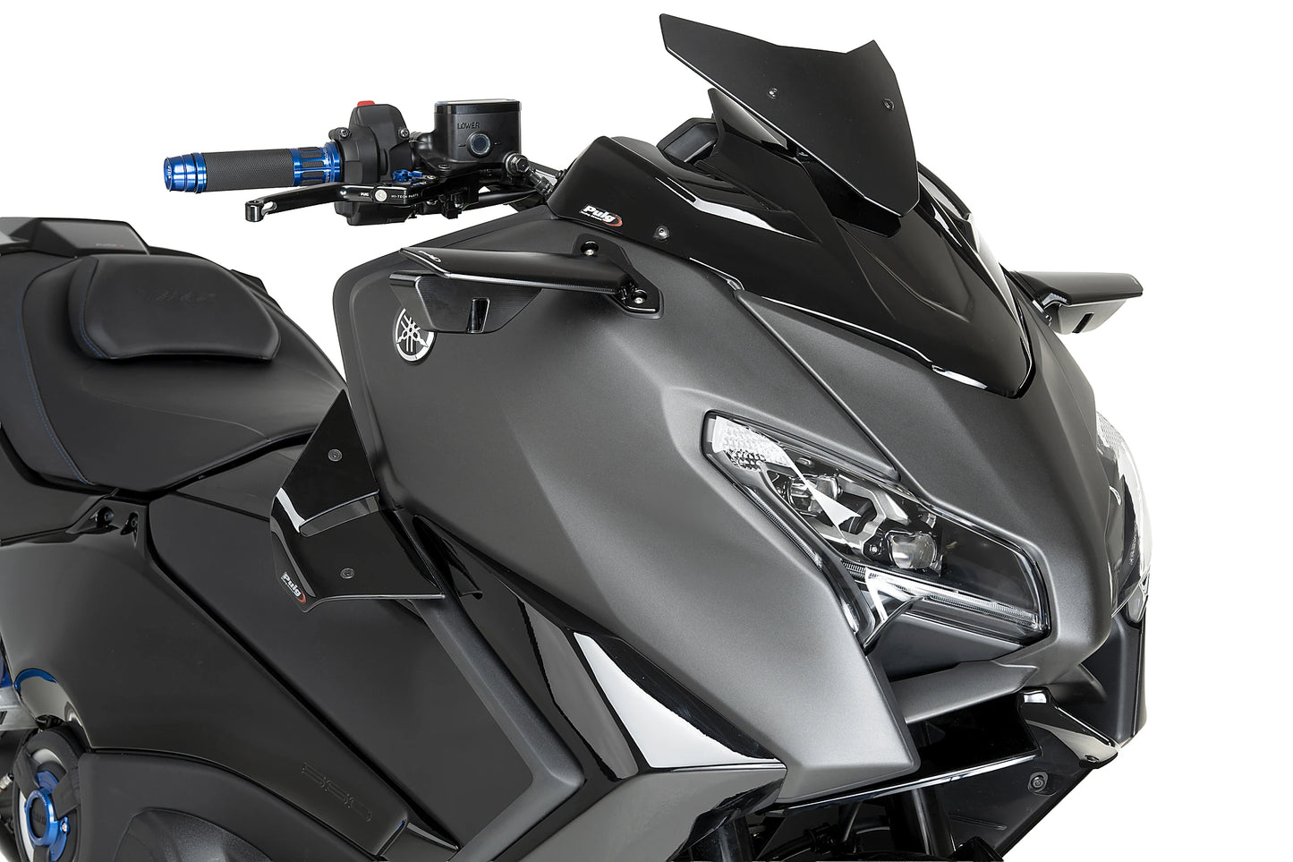 PUIG Downforce Naked Front Spoiler | mit ABE | schwarz | passend für Yamaha T-MAX 560 / TECH MAX - Modelle (2025-2026)