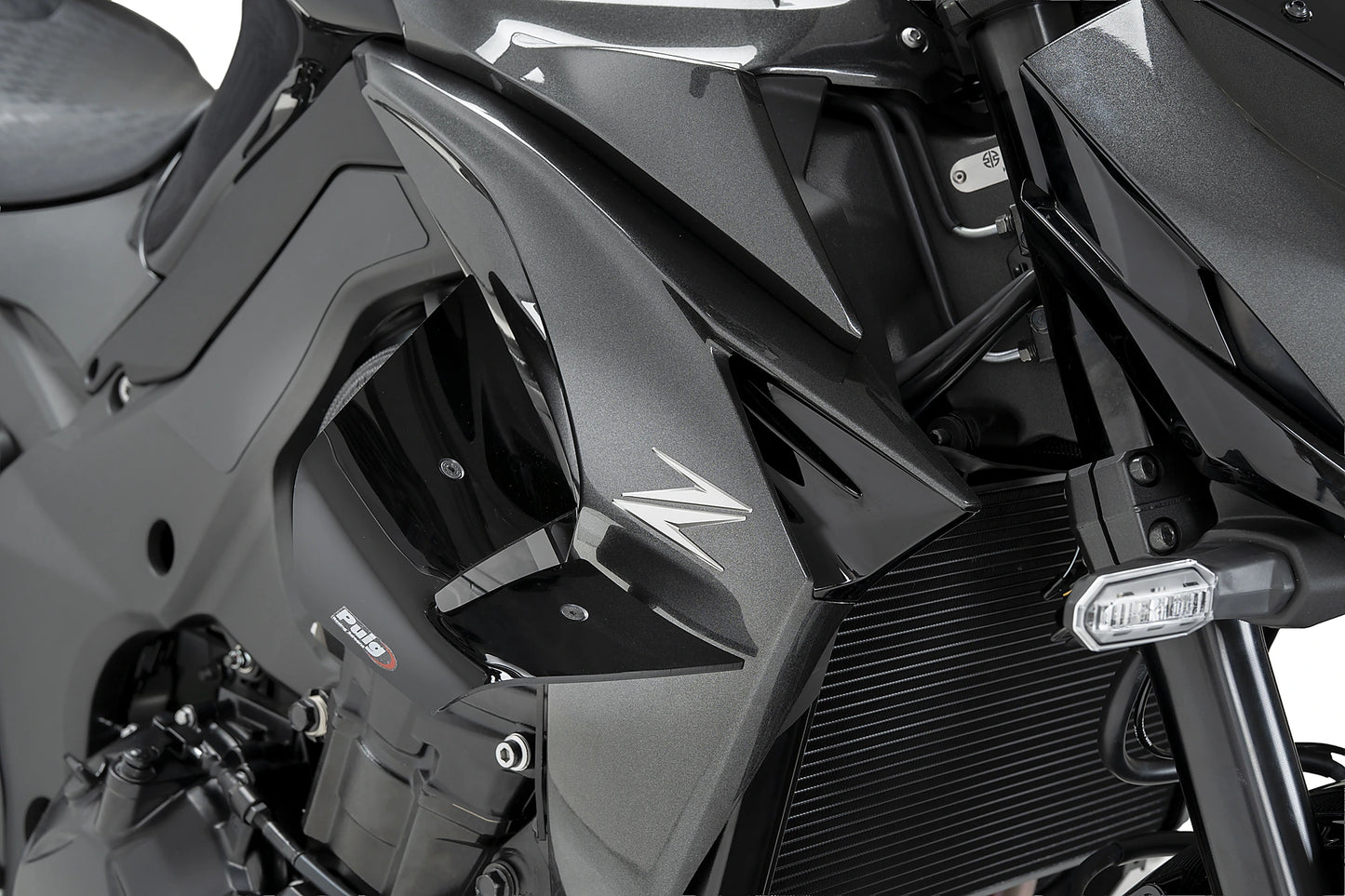 PUIG D12 Spoiler | mit ABE | schwarz | passend für Kawasaki Z1100 / SE - Modelle (2025-2026)