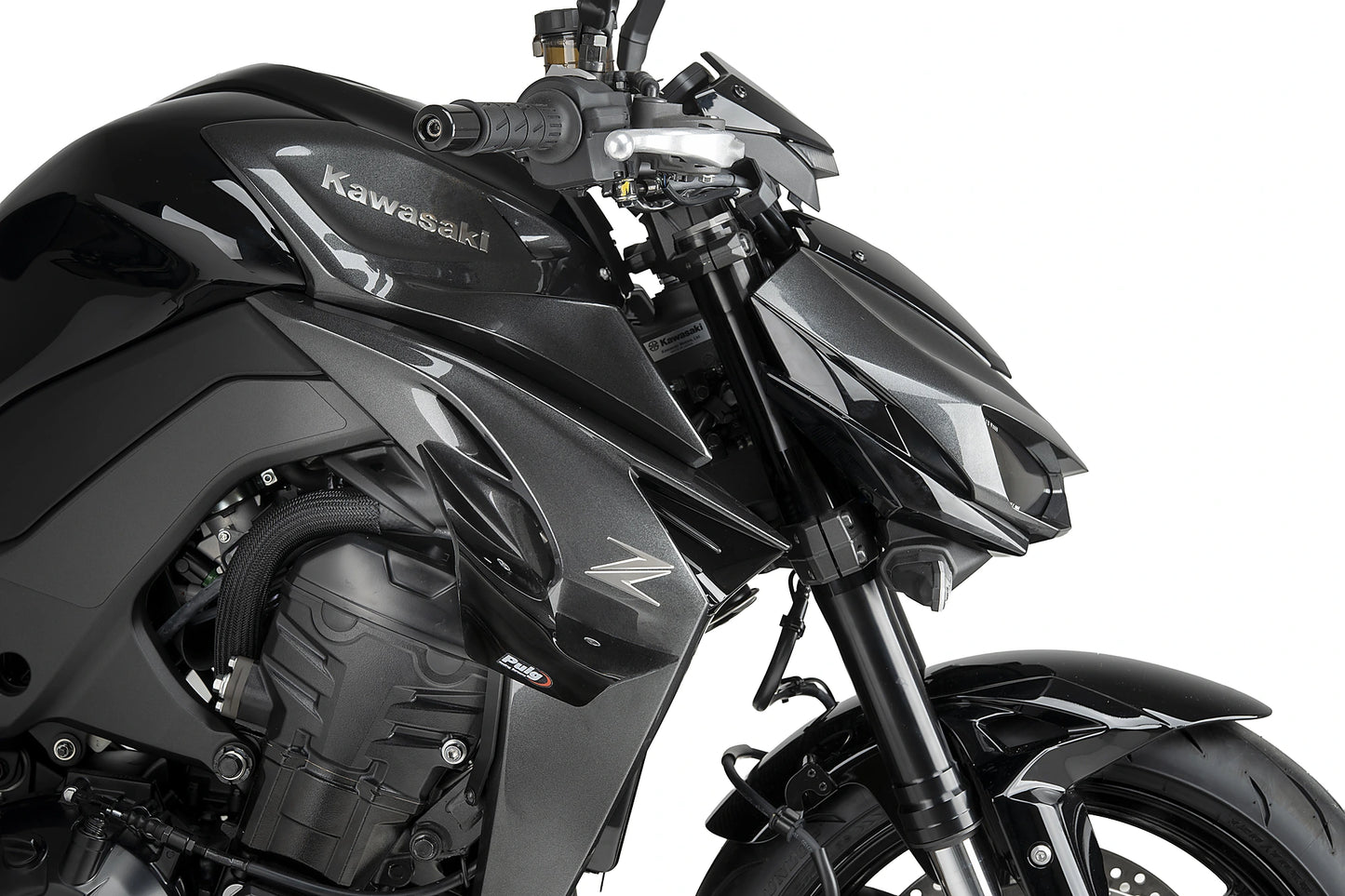 PUIG D12 Spoiler | mit ABE | schwarz | passend für Kawasaki Z1100 / SE - Modelle (2025-2026)