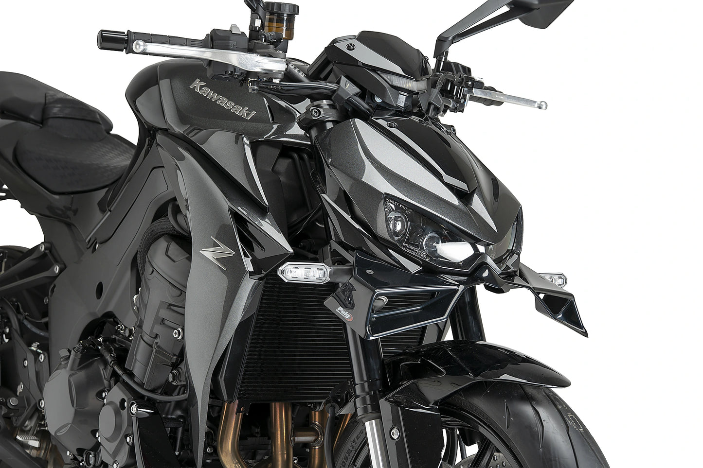 PUIG Downforce Naked Front Spoiler | ABE | schwarz | passend für Kawasaki Z1000 - Modelle (2014-2016)
