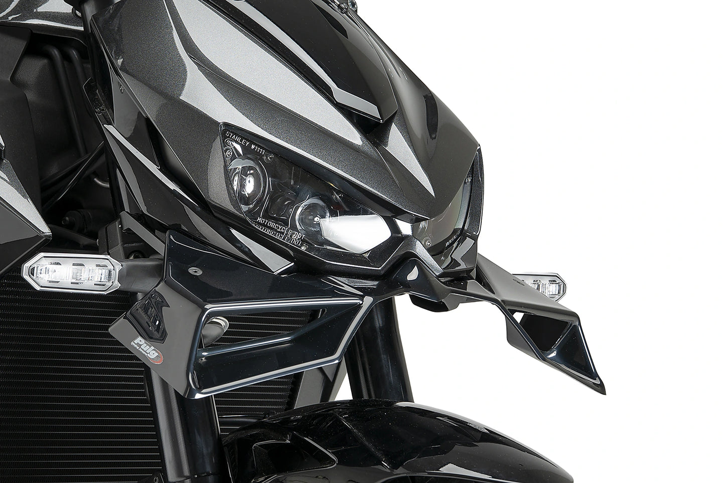 PUIG Downforce Naked Front Spoiler | ABE | schwarz | passend für Kawasaki Z1000 - Modelle (2014-2016)