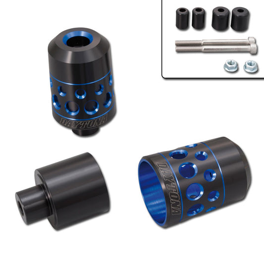 Daytona - Lenkerenden / Lenkergewichte "HOLLOW" | blau - schwarz eloxiert | 7/8"+1" Lenker mit Ø 14-19 mm | Paar | Lenkerenden | Lenkergewichte