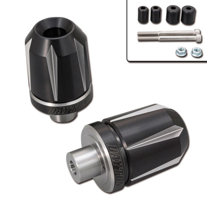 Daytona - Lenkerenden / Lenkergewichte "SCRATCH" | silber - schwarz eloxiert | 7/8"+1" Lenker mit Ø 14-19 mm | Paar | ALU | Lenkerenden | Lenkergewichte
