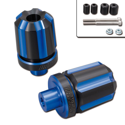 Daytona - Lenkerenden / Lenkergewichte "GROOVE" | blau - schwarz eloxiert | 7/8"+1" Lenker mit Ø 14-19 mm | Paar | ALU | Lenkerenden | Lenkergewichte