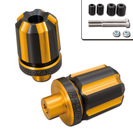 Daytona - Lenkerenden / Lenkergewichte "GROOVE" | gold - schwarz eloxiert | 7/8"+1" Lenker mit Ø 14-19 mm | Paar | ALU | Lenkerenden | Lenkergewichte