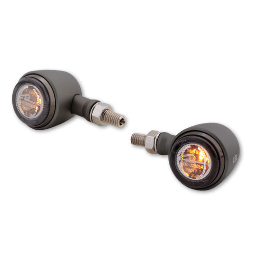 LSL Retro | LED Blinker | mit ECE |  titan | getönter Reflektor | Paar | passend für Kawasaki Z400 / Z650 & Z650 RS - Modelle (2021-2024)
