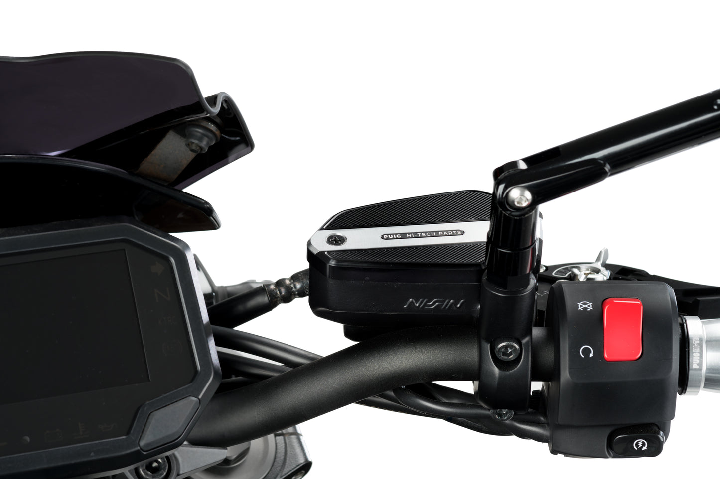 PUIG Bremsflüssigkeitsbehälter-Abdeckung | vorne | silber | passend für Kawasaki Z900 / SE - Modelle (2025-2026)