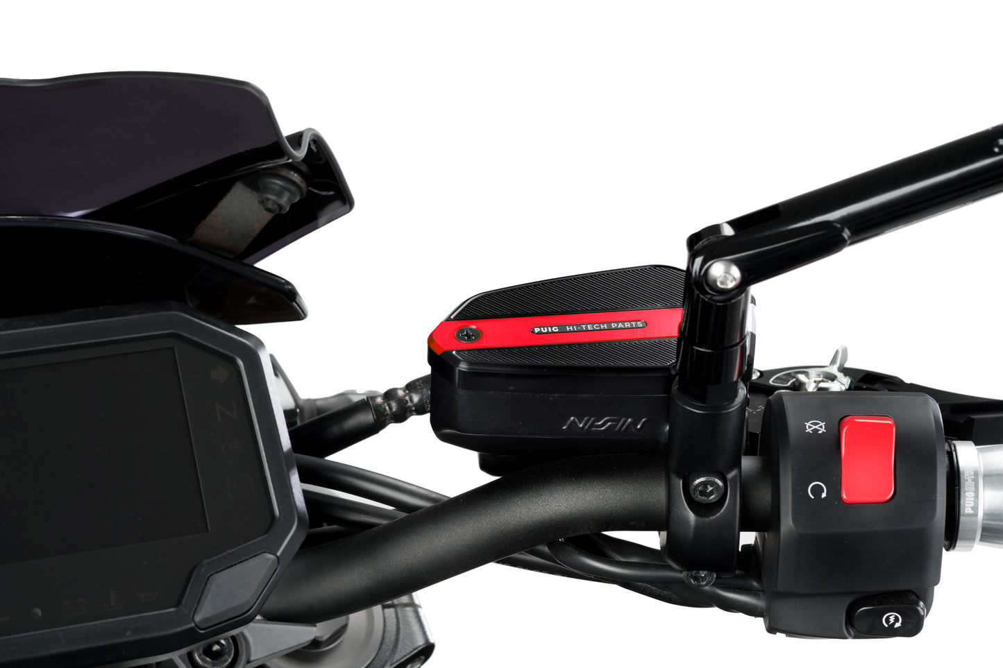 PUIG Bremsflüssigkeitsbehälter-Abdeckung | vorne | rot | passend für Kawasaki Z900 / SE - Modelle (2025-2026)