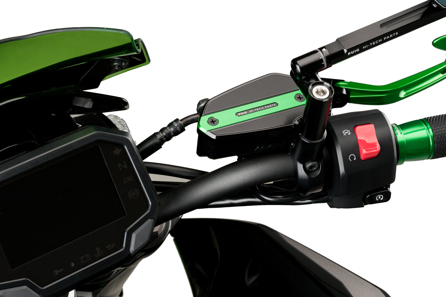 PUIG Bremsflüssigkeitsbehälter-Abdeckung | vorne | gruen | passend für Kawasaki Z900 / SE - Modelle (2025-2026)