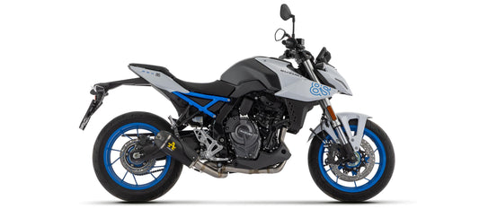 Arrow Exhaust Auspuff Komplettanlage inkl. Krümmer & Carbon Endkappe | ABE | WORKS BLACK | passend für Suzuki GSX-8S & GSX-8R (Euro 5) - Modelle (2023-2024)
