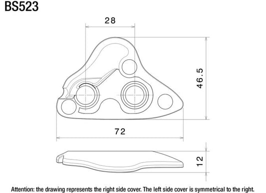 Rizoma Abdeckung Spiegelaufnahme | PAAR | Schwarz eloxiert