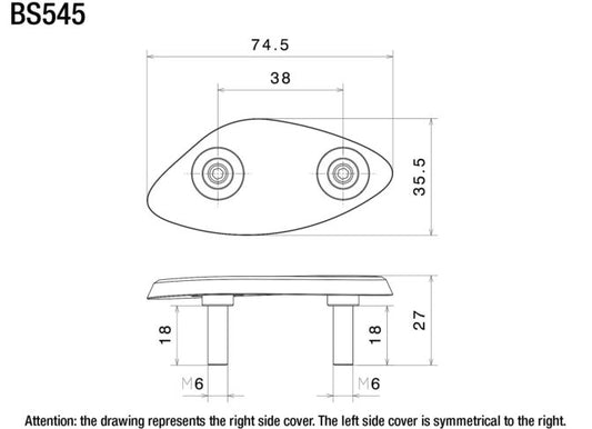 Rizoma Abdeckung Spiegelaufnahme | PAAR | Schwarz eloxiert