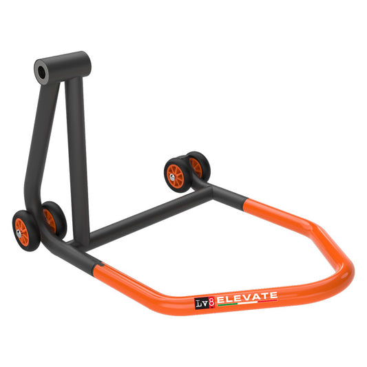 LV8 - ELEVATE Einarm-Montageständer "U-STAND" | schwarz - orange | OHNE AUFNAHMEDORN | zerlegbar | Links | Einarm-Montageständer
