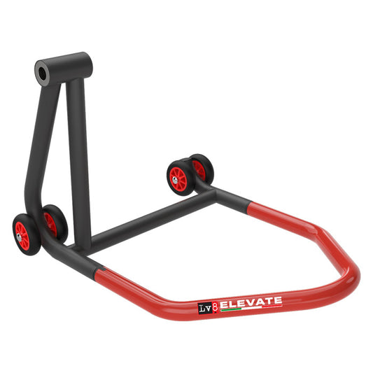LV8 - ELEVATE Einarm-Montageständer "U-STAND" | schwarz - rot | OHNE AUFNAHMEDORN | zerlegbar | Links | Einarm-Montageständer