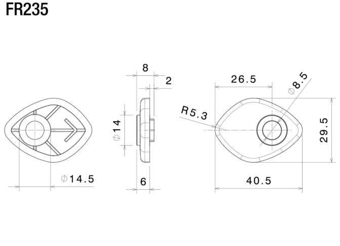 Rizoma Montagesatz für Blinker | vorne | PAAR | Schwarz PVC
