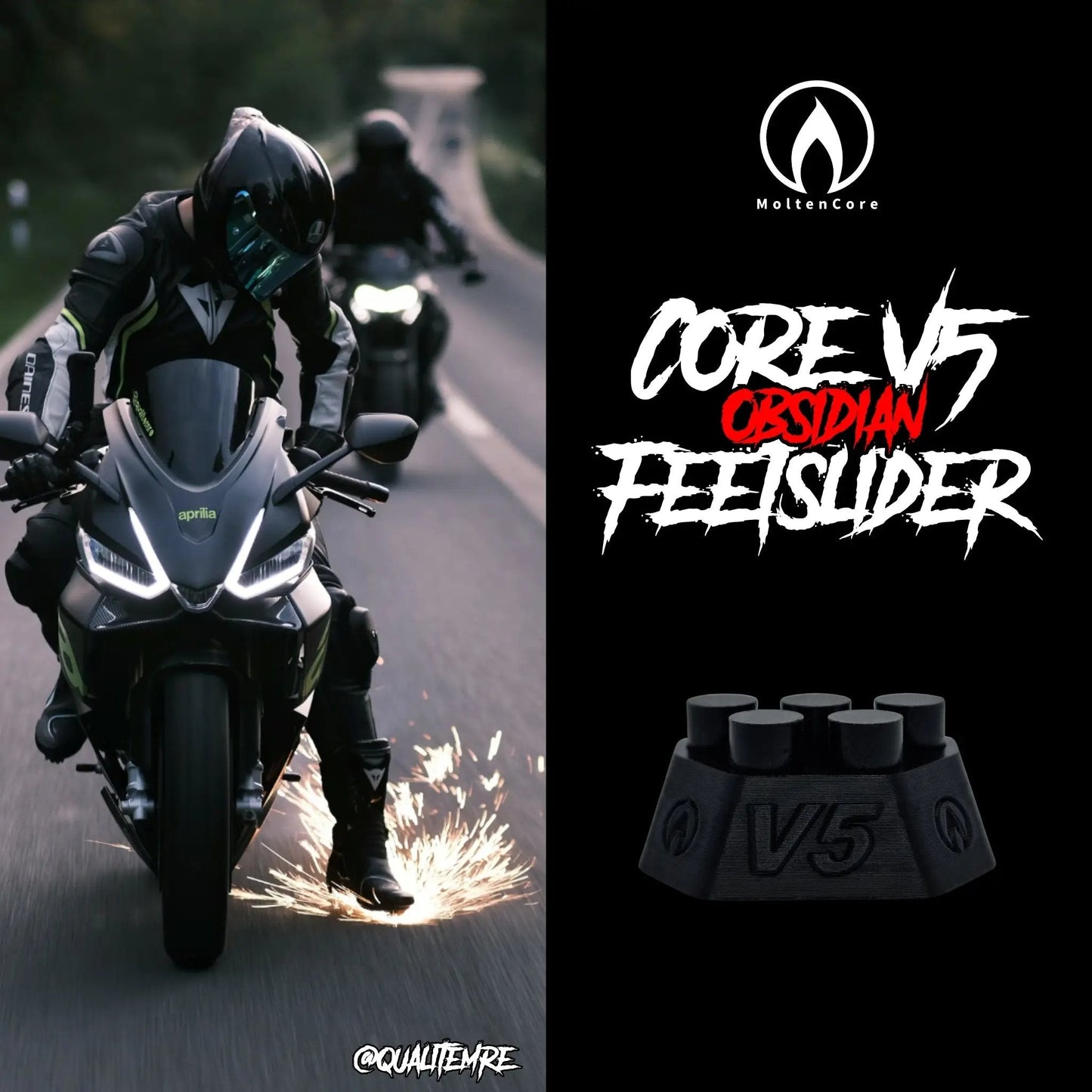 MoltenCore | CoreV5 Obsidian | Fußschleifer | Feetslider