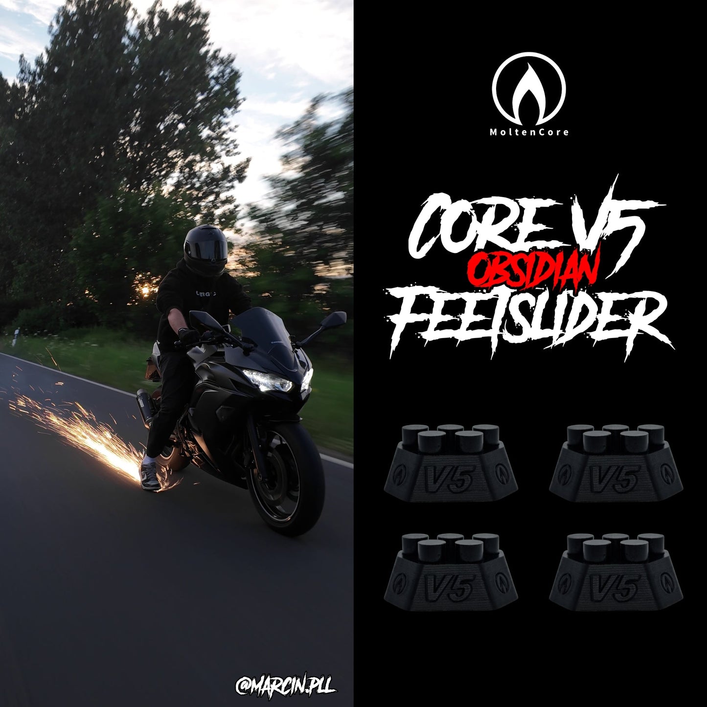 MoltenCore | CoreV5 Obsidian | Fußschleifer | Feetslider