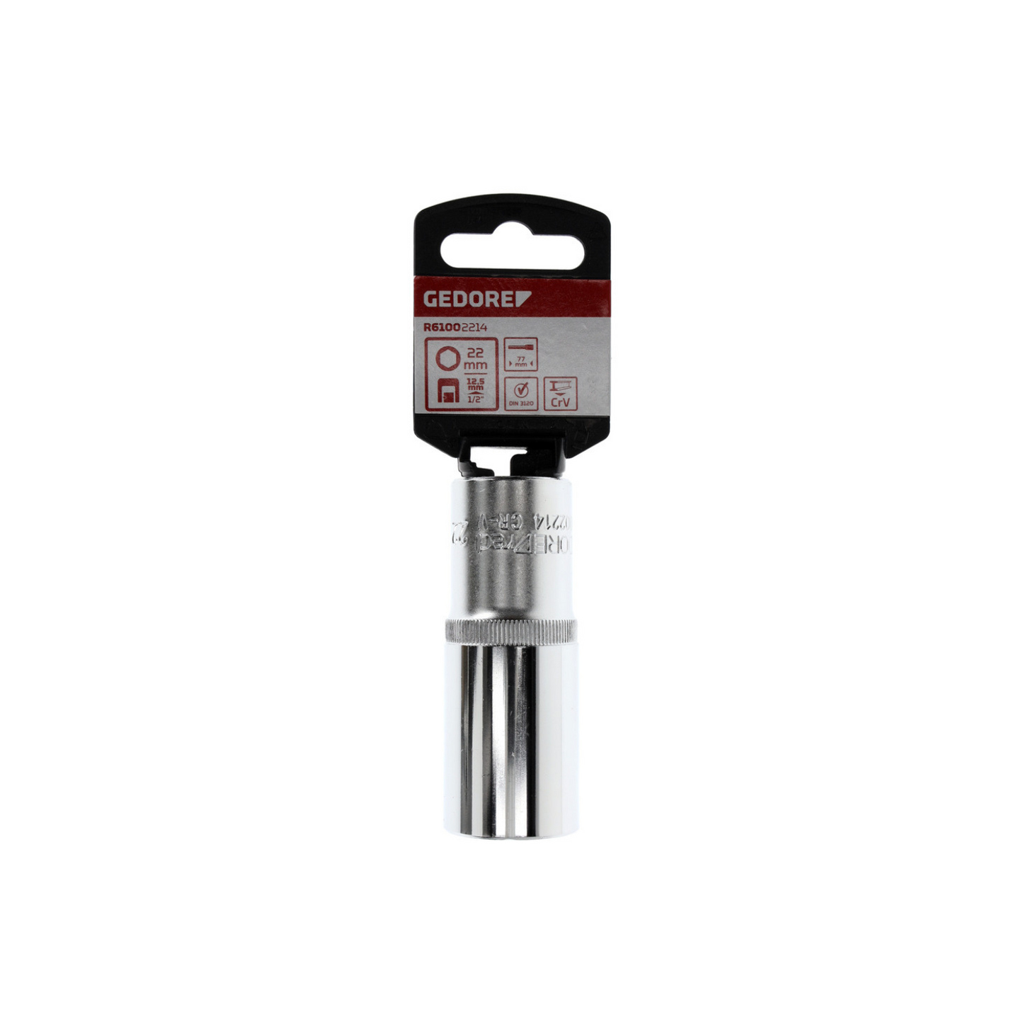GEDORE red R61002214 Steckschlüsseleinsatz 1/2" 6-kant 22 mm Länge 77 mm