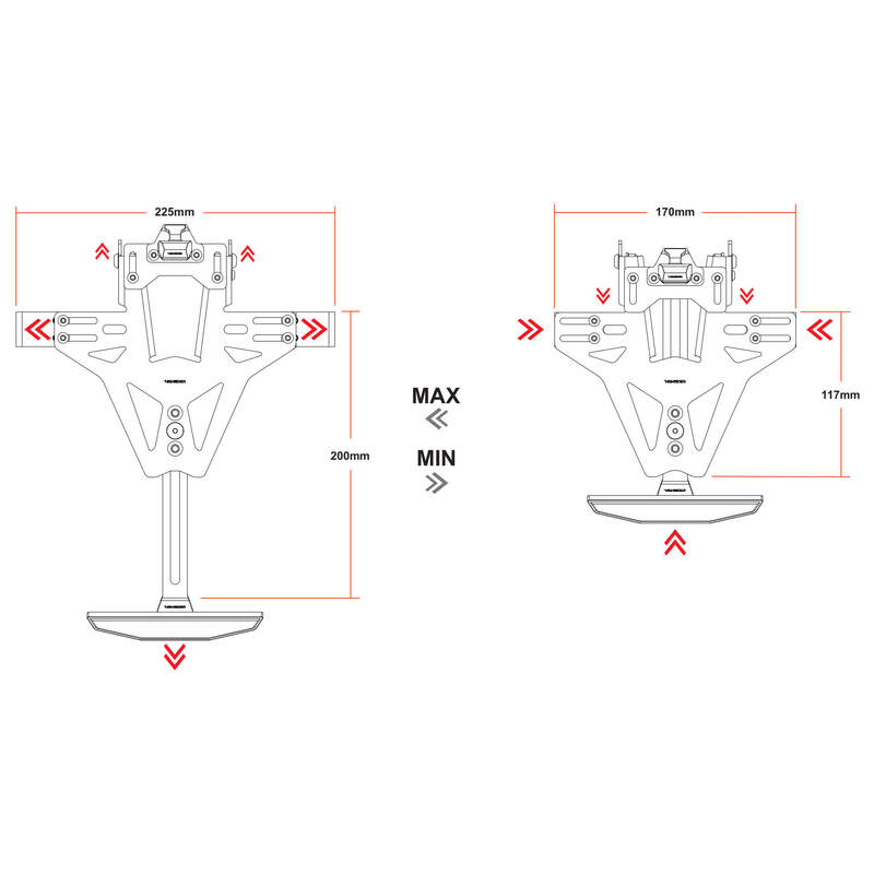HIGHSIDER Akron-RS Pro | Kennzeichenhalter mit Beleuchtung | E-Nummer | passend für Ducati Panigale V4 / S / R (2018-2024) & Panigale V2 (2020-2024) & Streetfighter V4 (2020-2024) - Modelle